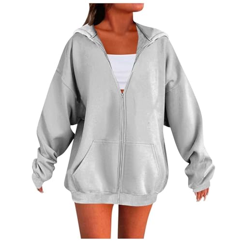 Damen Kapuzenpullover Sweatjacke Sweatshirt Farbvarianten Kapuzenjacke Kapuzenpulli Langarm Kapuze Hoodie Sport Style Casual Fitness Basic Training Pullover Damen Hoodie Amerikanisches Retro von Generisch