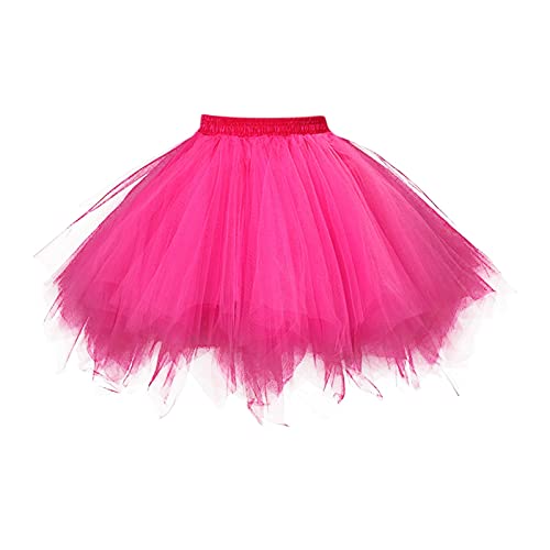 Damen Karneval Kostüm Tüllrock 50er Tütü Rock Kurz Ballett Unterrock Crinoline Petticoat Tutu Damenrock Tüllrock Reifrock Kurz Ballet Tanzkleid tütü Rockabilly Petticoat Karneval Partykleid von Generisch