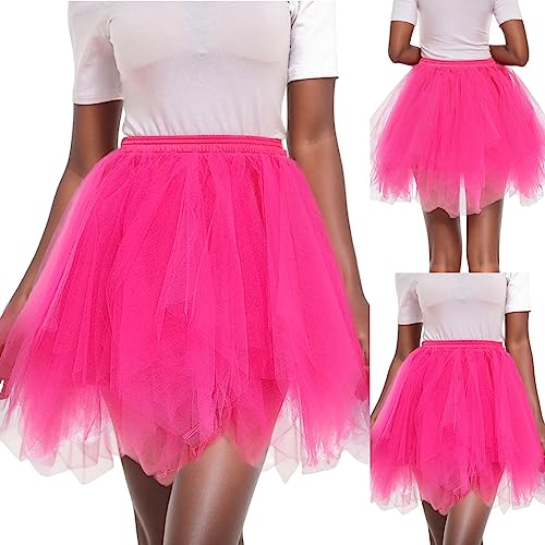 Damen Karneval Kostüm Tüllrock 50er Tütü Rock Kurz Ballett Unterrock Crinoline Petticoat Tutu Damenrock Tüllrock Reifrock Kurz Ballet Tanzkleid tütü Rockabilly Petticoat Karneval Partykleid von Generisch