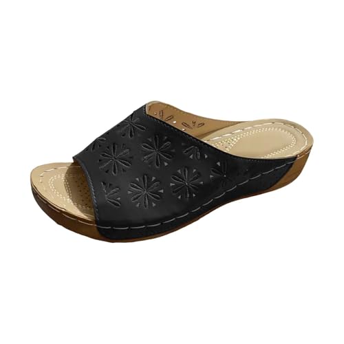 Damen Keilpantoletten, Größe 38, flache Slipper, Plateau-Sandalen, römische Sandalen, breite Passform, offene Zehenpartie und Slingback-Sandalen, Sommer, Strand, langlebig, bequem, klobige Schuhe mit Damen Keilpantoletten, Größe 38, flache Slipper, Plateau-Sandalen, römische Sandalen, breite Passform, offene Zehenpartie und Slingback-Sandalen, Sommer, Strand, langlebig, bequem, klobige Schuhe mit von Generisch