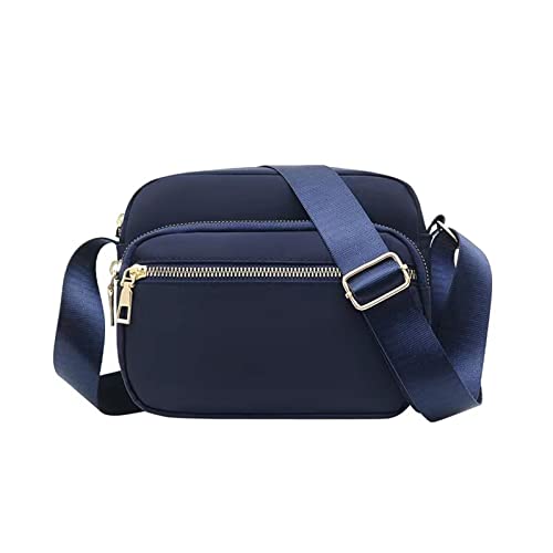 Damen Klassische Nylon Umhängetasche Handytasche Damen Leichte Messenger Umhängetasche Taschen Herren Wasserdicht (Blue, One Size) von Generisch