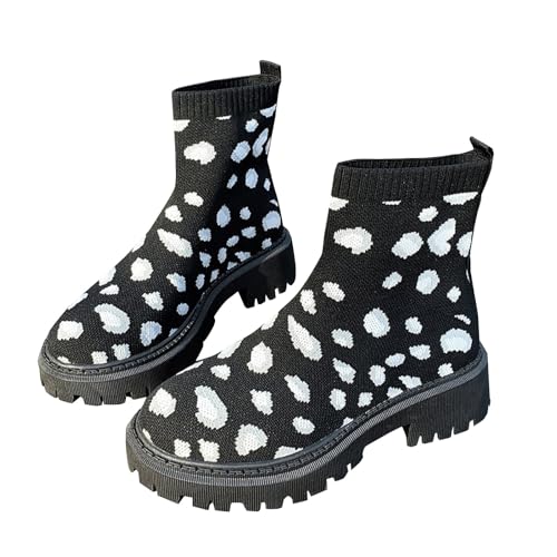 Damen Klassische Stiefel, Frauen Stiefel,Sommerstiefel, Frauen Kurze Stiefel Rücken Absatz Chunky Absatz Mid Calf Stiefels von Generisch