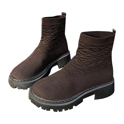 Damen Klassische Stiefel, Frauen Stiefel,Sommerstiefel, Frauen Kurze Stiefel Rücken Absatz Chunky Absatz Mid Calf Stiefels von Generisch