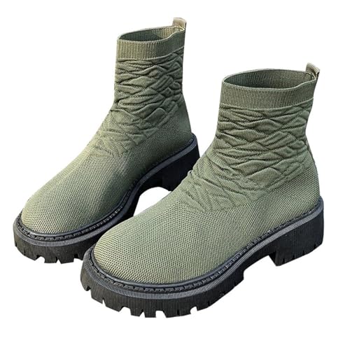 Damen Klassische Stiefel, Frauen Stiefel,Sommerstiefel, Frauen Kurze Stiefel Rücken Absatz Chunky Absatz Mid Calf Stiefels von Generisch