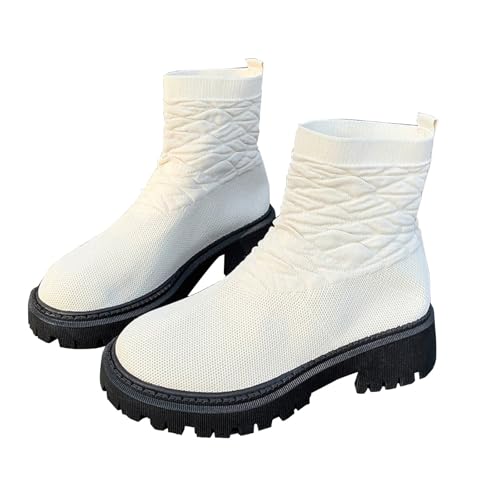 Damen Klassische Stiefel, Frauen Stiefel,Sommerstiefel, Frauen Kurze Stiefel Rücken Absatz Chunky Absatz Mid Calf Stiefels von Generisch