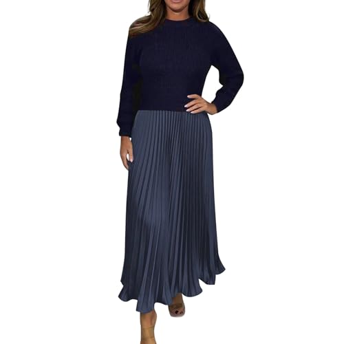 Damen Kleider Elegant Strick Patchwork Strickkleid Damen Winter Lang Faltenkleid Langarm Winterkleid Damen Elegant A Linie Pulloverkleid Frauen Winter Lange Plissee Kleid Casual Strickkleider Damen Kleider Elegant Strick Patchwork Strickkleid Damen Winter Lang Faltenkleid Langarm Winterkleid Damen Elegant A Linie Pulloverkleid Frauen Winter Lange Plissee Kleid Casual Strickkleider von Generisch