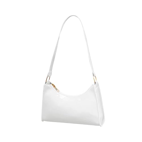 Damen Kunstleder Einkaufstasche Quadratische Schulranzen Handtasche Damen Schultertasche Umhängetaschen Kleid Mit Taschen 48 (White, One Size) von Generisch