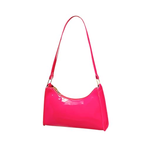 Damen Kunstleder-Tragetasche, quadratisch, Umhängetasche, Umhängetasche, Umhängetasche, Herrentasche, Schultertasche, Schultertasche, Umhängetasche, Schultertasche, Umhängetasche, Herren, hot pink von Generisch
