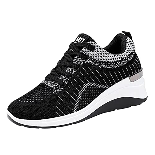 Damen Laufschuhe Weit Turnschuhe Atmungsaktiv Turnschuhe Leicht Sportschuhe Gym Fitness Running Shoes Bequeme Laufschuhe Keilabsatz Sneaker Walkingschuhe von Generisch