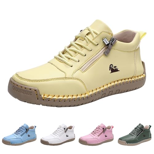 Damen Leder Handgefertigte Stitching Boots Paarstil Outdoor Minimalistische Trekkingschuhe Atmungsaktiv Rutschfest Casual BarfußSchuhe FüR Walking Wandern Sneakers Fahren ReißVerschluss Stiefel Damen Leder Handgefertigte Stitching Boots Paarstil Outdoor Minimalistische Trekkingschuhe Atmungsaktiv Rutschfest Casual BarfußSchuhe FüR Walking Wandern Sneakers Fahren ReißVerschluss Stiefel von Generisch