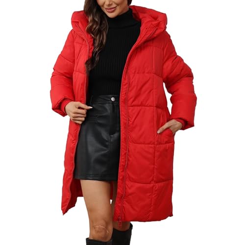 Damen Lederjacke, Oversize Strickjacke Damen, Wintermantel Lang Warm Winterjacke Elegant Jacke Winter Steppmantel Übergang Herbstjacke Steppjacke Mit Kapuze Grosse Grössen Parka von Generisch