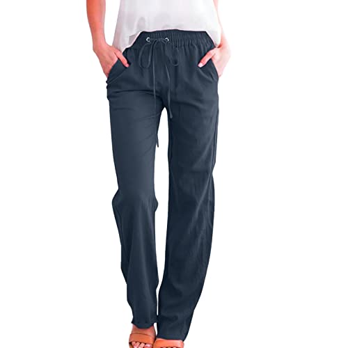 Damen Leinenhose Elegant Sommerhose Bequeme Stoffhose Leinen Sommer Hose Casual Einfarbig Schlupfhose Jogginghose Straight Bein Frauen Hosen Stretch Mit Taschen und Kordelzug Damen Leinenhose Elegant Sommerhose Bequeme Stoffhose Leinen Sommer Hose Casual Einfarbig Schlupfhose Jogginghose Straight Bein Frauen Hosen Stretch Mit Taschen und Kordelzug von Generisch