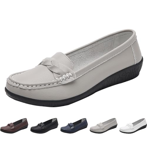 Damen Loafers Slipper Elegant Bequem Slip In Sneaker Damen Weit Walkingschuhe Plateau Freizeitschuhe Ohne Schnürsenkel Schlupfschuhe Breite Füße Sneakers Flache Joggingschuhe Rutschfest Sportschuhe von Generisch