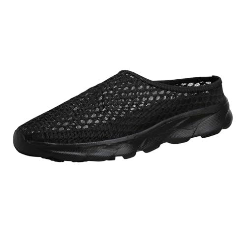 Damen Mesh Slip-On Slide Sandalen Geschlossene Zehenausschnitte Atmungsaktiv Leicht Anti-Rutsch Freizeit Wanderschuhe (Black, 38) von Generisch