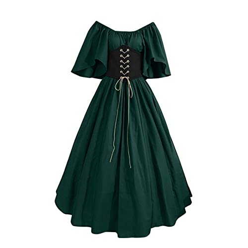 Damen Mittelalter Kleidung Gewand Gothic Renaissance Viktorianisches Gothic Kleid Damen Karneval Kleider Kleider Vintage Ballkleid Retro Regency Kleid Mittelalter Viktorianischen Königin Kleider von Generisch