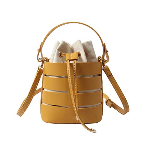 Damen Mode Hohl Umhängetasche Multifunktionstasche Multi-Layer Handtasche Herren Schultertasche, gelb, Einheitsgröße Damen Mode Hohl Umhängetasche Multifunktionstasche Multi-Layer Handtasche Herren Schultertasche, gelb, Einheitsgröße von Generisch