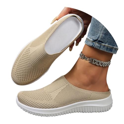 Damen Mules Sommersandalen Bequem Mesh Hausschuhe Leicht Clogs Atmungsaktiv rutschfest Gartenschuhe Slip-On Pantoffeln Geschlossen von Generisch