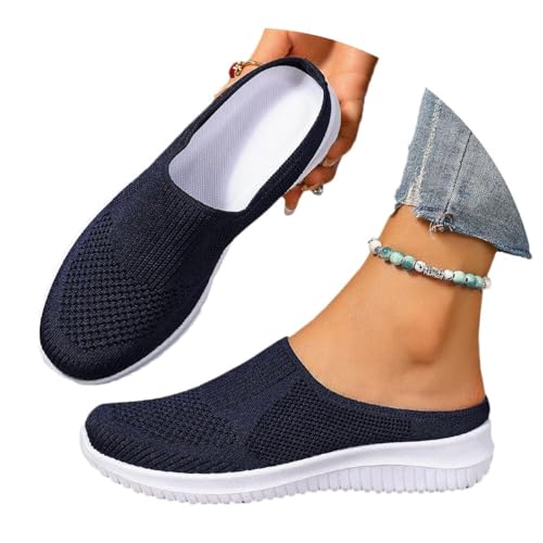 Damen Mules Sommersandalen Bequem Mesh Hausschuhe Leicht Clogs Atmungsaktiv rutschfest Gartenschuhe Slip-On Pantoffeln Geschlossen von Generisch