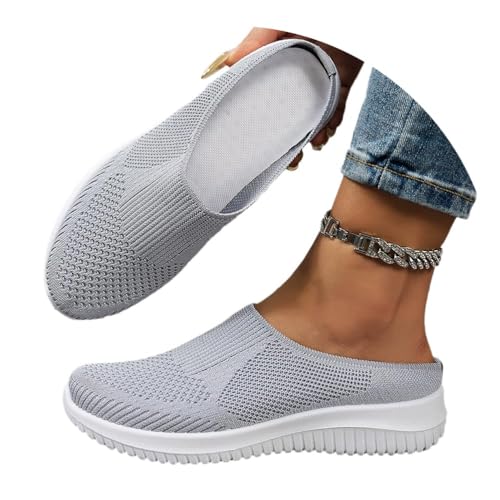 Damen Mules Sommersandalen Bequem Mesh Hausschuhe Leicht Clogs Atmungsaktiv rutschfest Gartenschuhe Slip-On Pantoffeln Geschlossen von Generisch