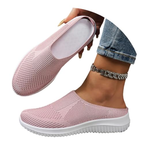 Damen Mules Sommersandalen Bequem Mesh Hausschuhe Leicht Clogs Atmungsaktiv rutschfest Gartenschuhe Slip-On Pantoffeln Geschlossen von Generisch