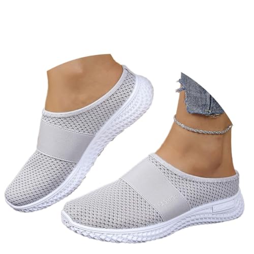 Damen Mules Sommersandalen Bequem Mesh Hausschuhe Leicht Clogs Atmungsaktiv rutschfest Gartenschuhe Slip-On Pantoffeln Geschlossen von Generisch
