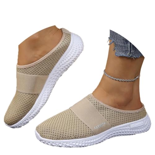 Damen Mules Sommersandalen Bequem Mesh Hausschuhe Leicht Clogs Atmungsaktiv rutschfest Gartenschuhe Slip-On Pantoffeln Geschlossen von Generisch