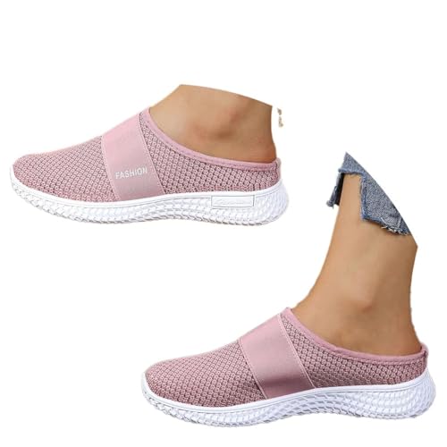 Damen Mules Sommersandalen Bequem Mesh Hausschuhe Leicht Clogs Atmungsaktiv rutschfest Gartenschuhe Slip-On Pantoffeln Geschlossen von Generisch