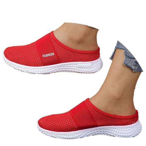 Damen Mules Sommersandalen Bequem Mesh Hausschuhe Leicht Clogs Atmungsaktiv rutschfest Gartenschuhe Slip-On Pantoffeln Geschlossen von Generisch