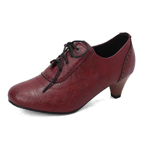 Damen Neue Außenhandel Frauen Schuhe Wildleder Flach Mund High Heels Schuhe Dicke Reise Mit Frühling Und Herbstt für Den Täglichen Gebrauch Bequem Damenschuhe Halbschuhe Highheels von Generisch