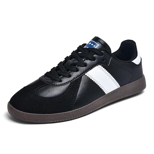 Damen Neue deutsche Trainingsschuhe 100% Vintage Agan Schuhe Dicke Sohle Sport kleine weiße Schuhe Freizeitschuhe (Höhere Helfer Schwarz,45) von Generisch