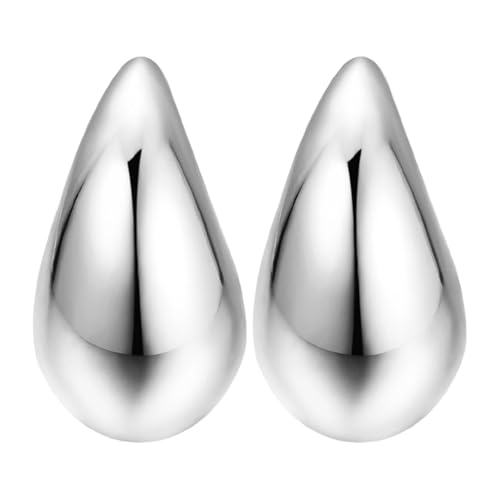 Damen-Ohrhänger – Hängeohrringe | Sterling Silber baumelnde Ohrringe, dicke Goldanhänger Ohrringe, leichte hängende Ohrringe für Partys aus Silber, medium size, PMMA, Verweis auf die Beschreibung von Generisch