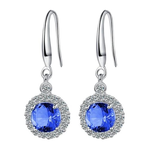 Damen Ohrringe Ohrringe Ohrhaken Vier Zirkon Runde Ohrringe Für Frauen Herzförmige Ohrstecker, A, Metall, Kein Edelstein von Generisch