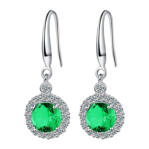 Damen Ohrringe Ohrringe Ohrhaken Vier Zirkon Runde Ohrringe Für Frauen Herzförmige Ohrstecker, A, Metall, Kein Edelstein von Generisch