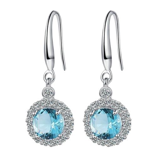 Damen Ohrringe Ohrringe Ohrhaken Vier Zirkon Runde Ohrringe Für Frauen Herzförmige Ohrstecker, A, Metall, Kein Edelstein von Generisch