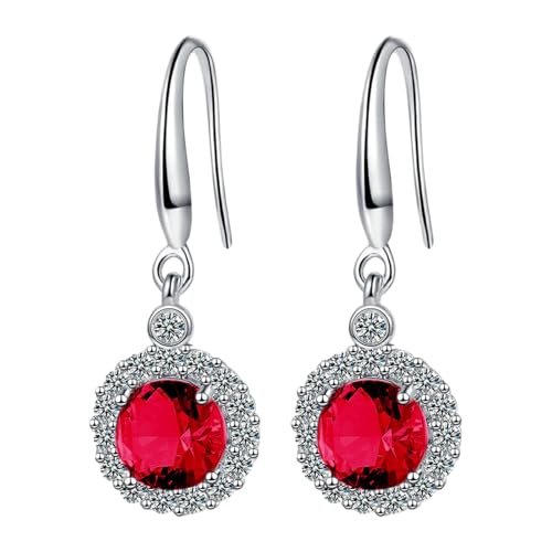 Damen Ohrringe Ohrringe Ohrhaken Vier Zirkon Runde Ohrringe Für Frauen Herzförmige Ohrstecker, A, Metall, Kein Edelstein von Generisch