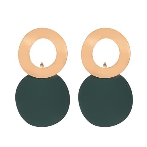 Damen Ohrringe Ohrstecker Ohrhänger Mode Geometrie Ohrstecker Ohrringe für Retro Frauen Legierung kreative Ohrringe Frauen Temperament Schmuck Ohrringe Schraubverschluss Silber (Army Green, One Size) von Generisch