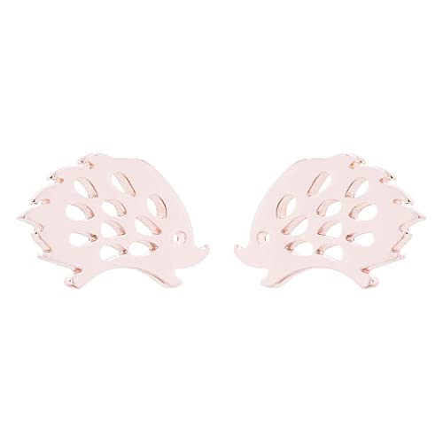 Damen Ohrringe Tiny Edelstahl Igel Ohrringe Schmuck Tier Ohrstecker für Frauen Geschenke Durchbrochene Igel Metallohrringe Ohrringe Mit Türkis (Rose Gold, One Size) von Generisch