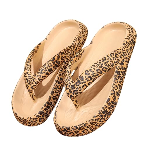 Damen Orthopädische Sandalen Flip Flops Arch Support Freizeit Pantoffeln Elegant Leder Bequeme Zehensandalen rutschfeste Slipper Yoga Mat 2025 Sommer Lässige Strand Urlaub Sandalen von Generisch
