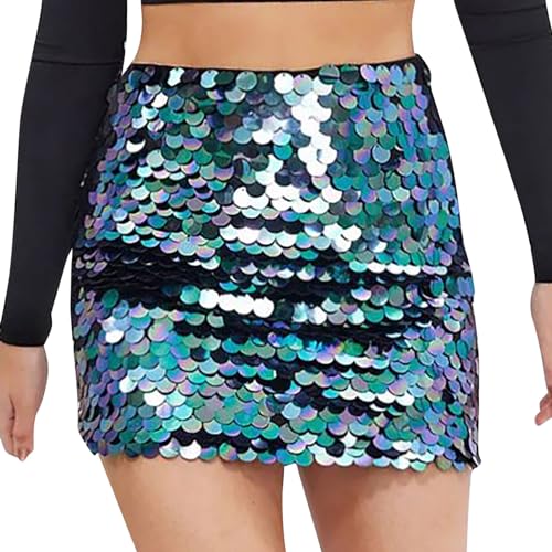 Damen Pailletten Glitzer Rave Minirock Kurzer Rock Stretchy mit Elastische Hohe Taille Hüfte Wrap Halbrock Bleistiftrock Party Bodycon Short Sequin Skirt Sexy Disco Pailletten Rave Rock Outfit Grün Damen Pailletten Glitzer Rave Minirock Kurzer Rock Stretchy mit Elastische Hohe Taille Hüfte Wrap Halbrock Bleistiftrock Party Bodycon Short Sequin Skirt Sexy Disco Pailletten Rave Rock Outfit Grün von Generisch