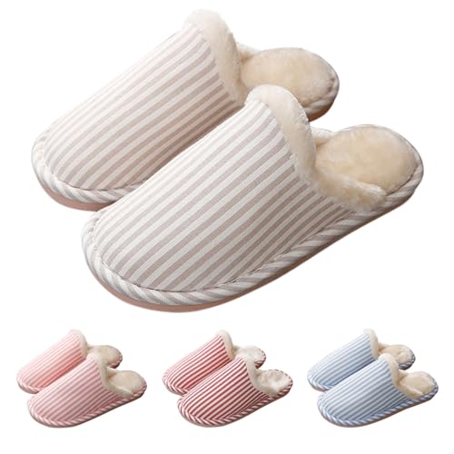 Damen Pantoffeln Winter Hausschuhe Plüsch Schlappen Warm Geschlossen Pantoletten Bequeme Plüsch-Hausschuhe Haushaltsschuhe rutschfest Hausschlappen Gästepantoffeln Schlupfschuhe Heimschuhe von Generisch