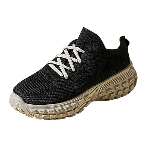 Damen Plateau Sneaker Breite Füße Bequem Orthopädische Freizeitschuhe Leicht Arch Support Cushion Laufschuhe Atmungsaktiv rutschfest Walkingschuhe Retro Chunky Schuhe Erhöhung Damenschuhe für Alltag von Generisch