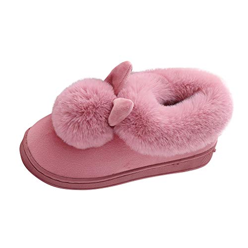 Damen Plüsch Häschen Pantoffeln - Winter Hasen Geschlossen Indoor Tierpantoffel Einfarbig Winterschuhe Hauspantoffeln Modischer Haushaltsschuhe Plüschhausschuhe Flauschig Und Niedlich von Generisch