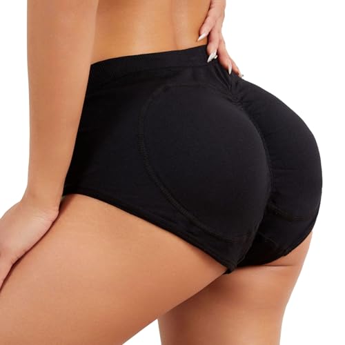 Damen Po Push Up Unterhose, Damen Butt Lifter Höschen Push Up Slip Po Heber Unterhose Gepolstert Miederhose Fake Ass Hüfte Unterwäsche Hip Enhancer Shapewear (Schwarz, L) von Generisch