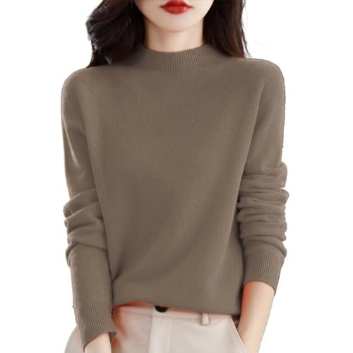 Damen Pullover Herbst 100% Merinowolle Strickpullover Oversize Einfarbiger Elegant Rundhals DüNne Langarm Pulli Weich Knit Sweater Warm Winterpullover Kaschmir Cashmere Wollpullover Damenpullover Damen Pullover Herbst 100% Merinowolle Strickpullover Oversize Einfarbiger Elegant Rundhals DüNne Langarm Pulli Weich Knit Sweater Warm Winterpullover Kaschmir Cashmere Wollpullover Damenpullover von Generisch