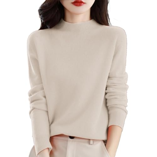 Damen Pullover Herbst 100% Merinowolle Strickpullover Oversize Einfarbiger Elegant Rundhals DüNne Langarm Pulli Weich Knit Sweater Warm Winterpullover Kaschmir Cashmere Wollpullover Damenpullover Damen Pullover Herbst 100% Merinowolle Strickpullover Oversize Einfarbiger Elegant Rundhals DüNne Langarm Pulli Weich Knit Sweater Warm Winterpullover Kaschmir Cashmere Wollpullover Damenpullover von Generisch