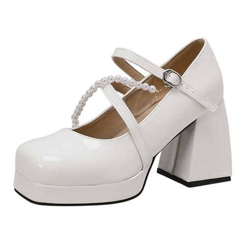 Damen Pumps High Heels Party Hochzeit Hohe Schuhe Abendschuhe Elegant Stöckelschuhe Bequeme Casual Brautschuhe mit Blockabsatz Slingpumps Keilabsatzschuhe für Frauen von Generisch