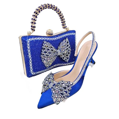 Damen Pumps mit spitzem Zehenbereich und Strasssteinen, Skelett, Schmetterlingsknoten-Design, 106, 42.5 EU von Generisch