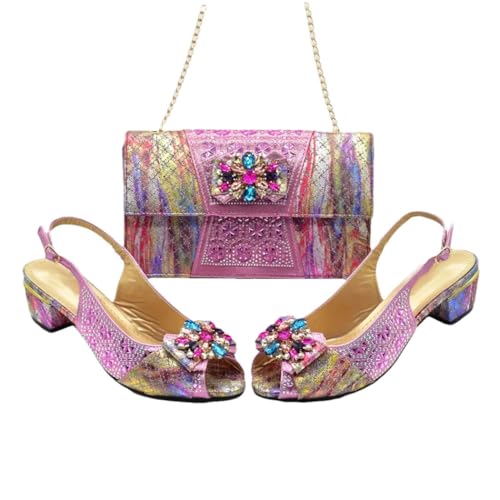 Damen Pumps mit spitzem Zehenbereich und passender Tasche, Set für Brautpartys und besondere Abendanlässe, Pnnrk, 42.5 EU Damen Pumps mit spitzem Zehenbereich und passender Tasche, Set für Brautpartys und besondere Abendanlässe, Pnnrk, 42.5 EU von Generisch