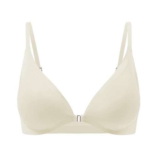 Damen Push Up BH mit Vorderverschluss Tshirt Bügel Tiefer Ausschnitt Vorne Bequemer - Bralette Atmungsaktiv Bustier Weich Komfort Elastisch Leicht Atmungsaktiver von Generisch