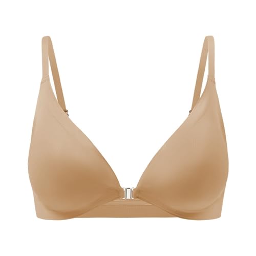 Damen Push Up BH mit Vorderverschluss Tshirt Bügel Tiefer Ausschnitt Vorne Bequemer - Bralette Atmungsaktiv Bustier Weich Komfort Elastisch Leicht Atmungsaktiver von Generisch
